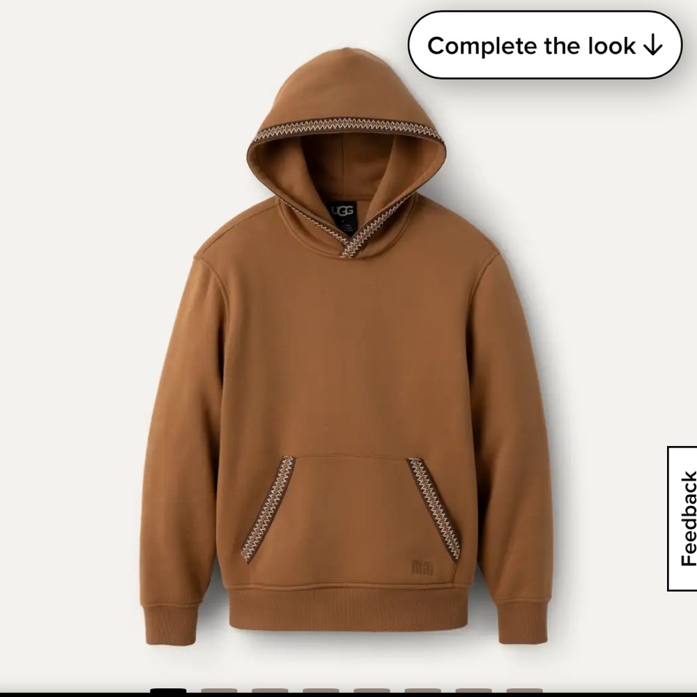 NWT UGGbraid Tasman Pull-On Hoodie In Chestnut Size Medium - Picture 14 of 16